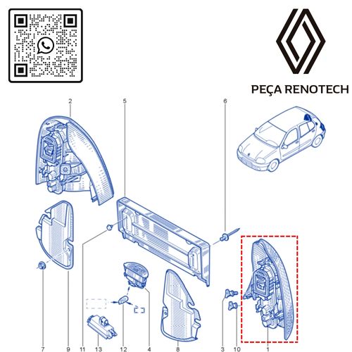 RN 53462R-P 265553462R LANTERNA TRAS. ESQ. CL2 HATCH 12...IMP -4-